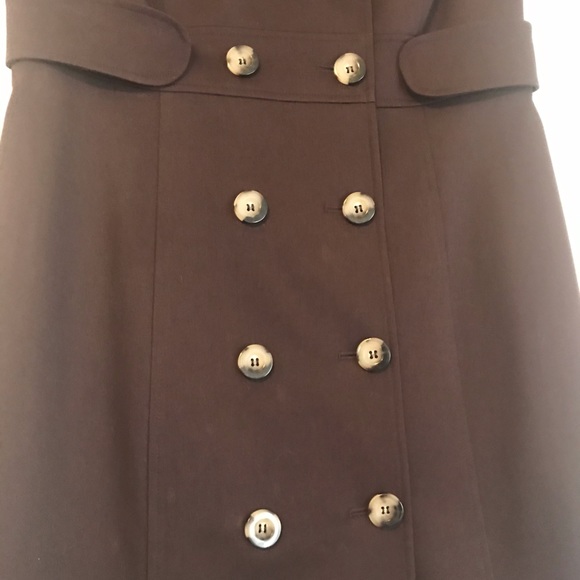 NWT TAHARI Dark Brown Button Down V-Neck Dress - Picture 6 of 7